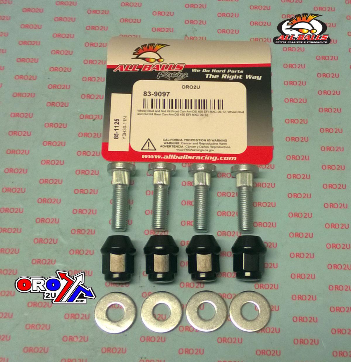 Wheel Stud and Nut Kit, ALLBALLS 85-1125