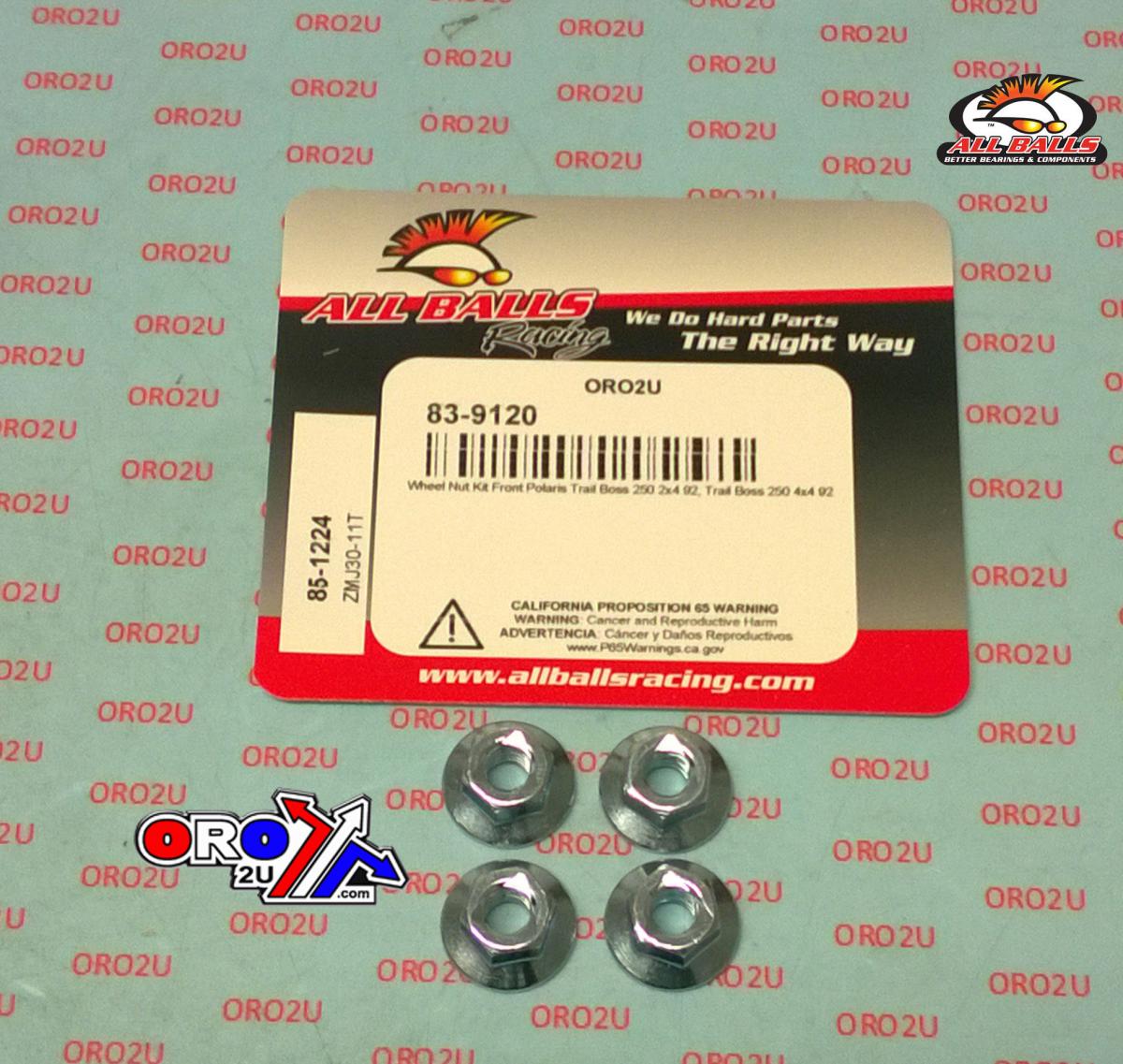 WHEEL NUT SET-4, ALLBALLS 85-1224, 7542321, Polaris Trail Boss 250 2x4 92, Trail Boss 250 4x4 92