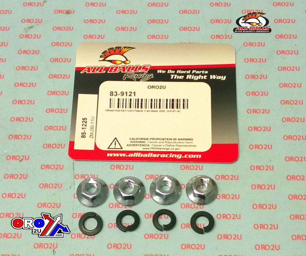 WHEEL NUTS & LOCK WASHERS SET-4, ALLBALLS 85-1225, 7542301, Polaris Trail Boss 350L 2x4 91-92