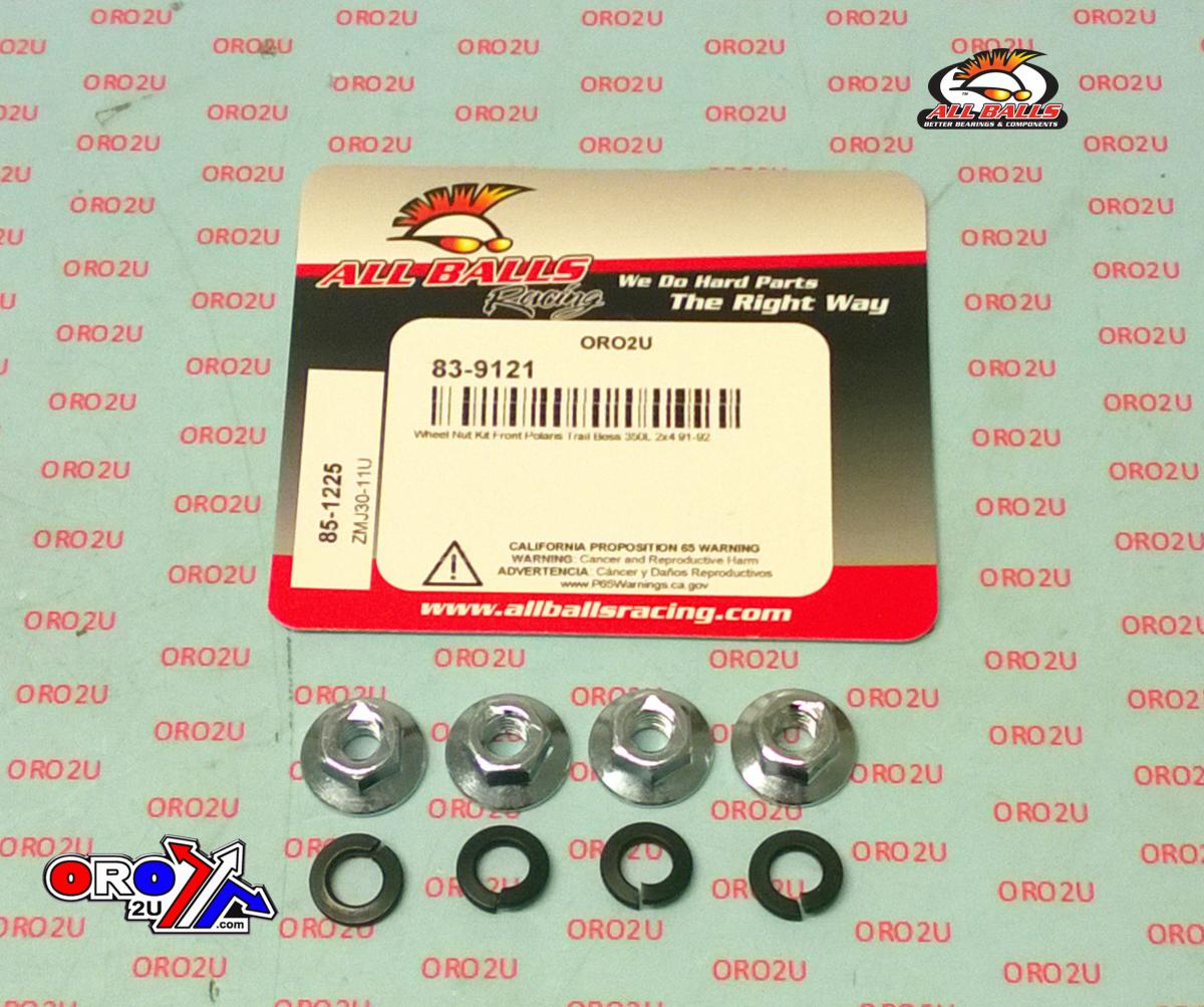 WHEEL NUTS & LOCK WASHERS SET-4, ALLBALLS 85-1225, 7542301, Polaris Trail Boss 350L 2x4 91-92