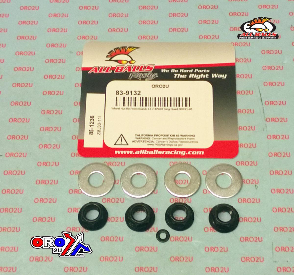 WHEEL NUTS & WASHERS KIT, ALLBALLS 85-1236, Suzuki LT-F4WDX King Quad 300 91-98