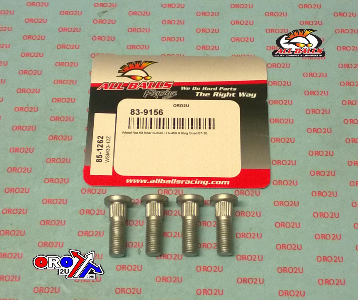 WHEEL STUD PACK-4, ALLBALLS 85-1262, Suzuki LT-A 450 X King Quad 4WD 07 08 09 10 2007 2008 2009 2010