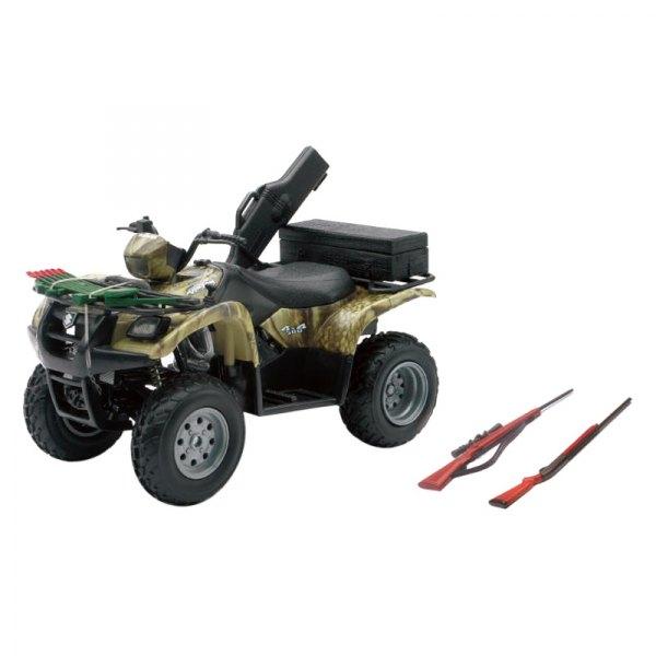 MODEL SUZUKI VINSON AUTO 500 4X4, CAMO ATV WITH RIFLES, SCALE 1:12, NEWRAY 42903A 42903, ATV
