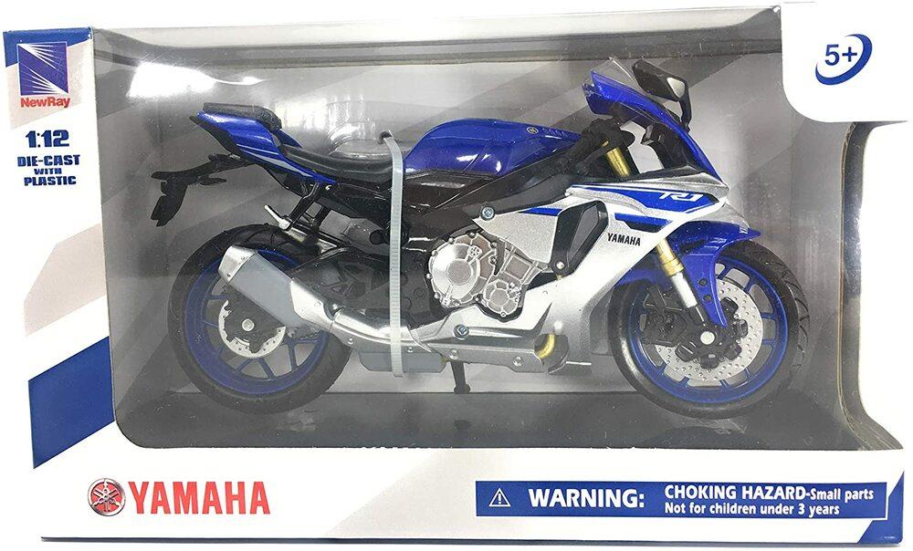 MODEL DIE CAST YAMAHA YZF-R1 2016, BLUE AND SILVER, SCALE 1:12, NEWRAY 57803A