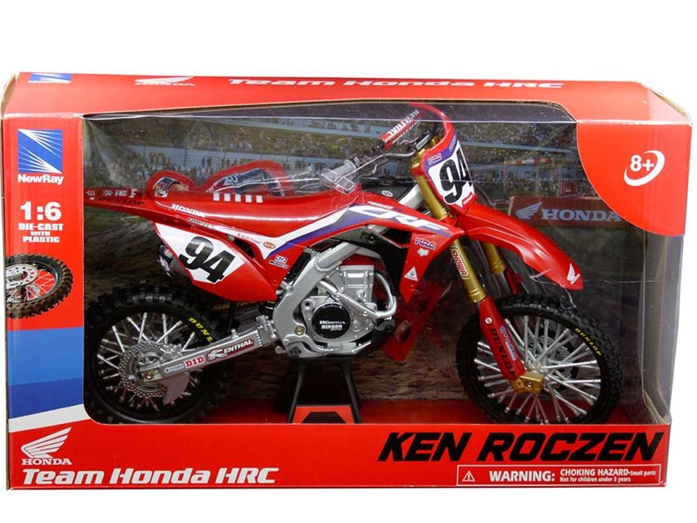 MODEL DIE CAST HONDA HRC TEAM, CRF 450 R KEN ROCZEN #94, SCALE 1:6, NEWRAY 49593 49693