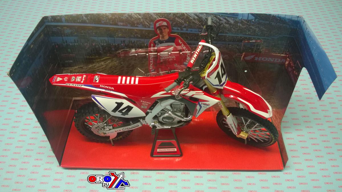 MODEL DIE CAST HRC TEAM CRF 450 R, COLE SEELY #14, RED, SCALE 1:6, NEWRAY 49603