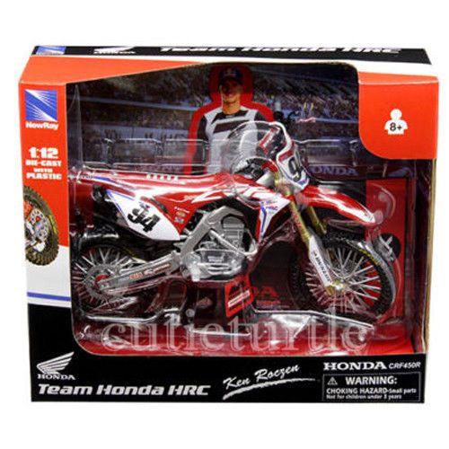 MODEL DIE CAST HONDA HRC TEAM, CRF 450 R KEN ROCZEN #94, SCALE 1:12, NEWRAY 58263