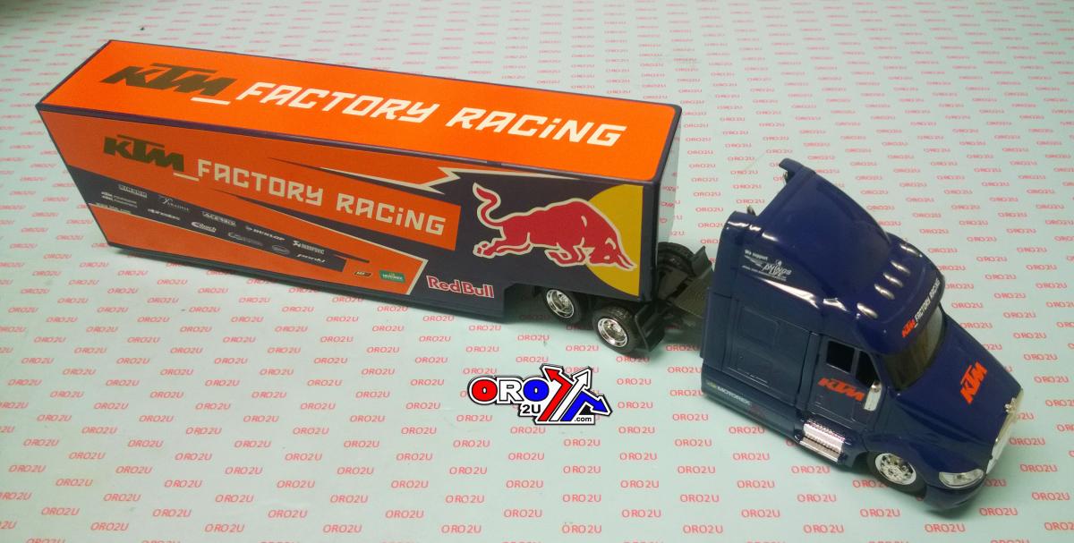 MODEL DIE CAST RED BULL KTM RACE, TRUCK, BLUE AND ORANGE, SCALE 1:43, NEWRAY 15973