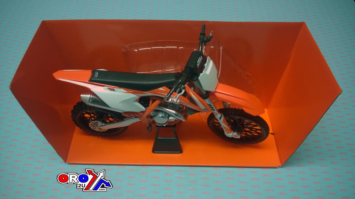 MODEL DIE CAST KTM SX-F 450 2018, ORANGE AND WHITE, SCALE 1:6, NEWRAY 49613