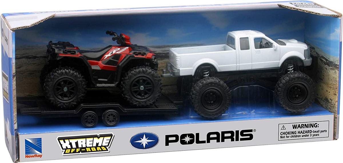 MODEL DIE CAST OFFROAD PICK UP, WITH POLARIS SPORTSMAN XP1000 EPS, SCALE 1:32, NEWRAY 50086