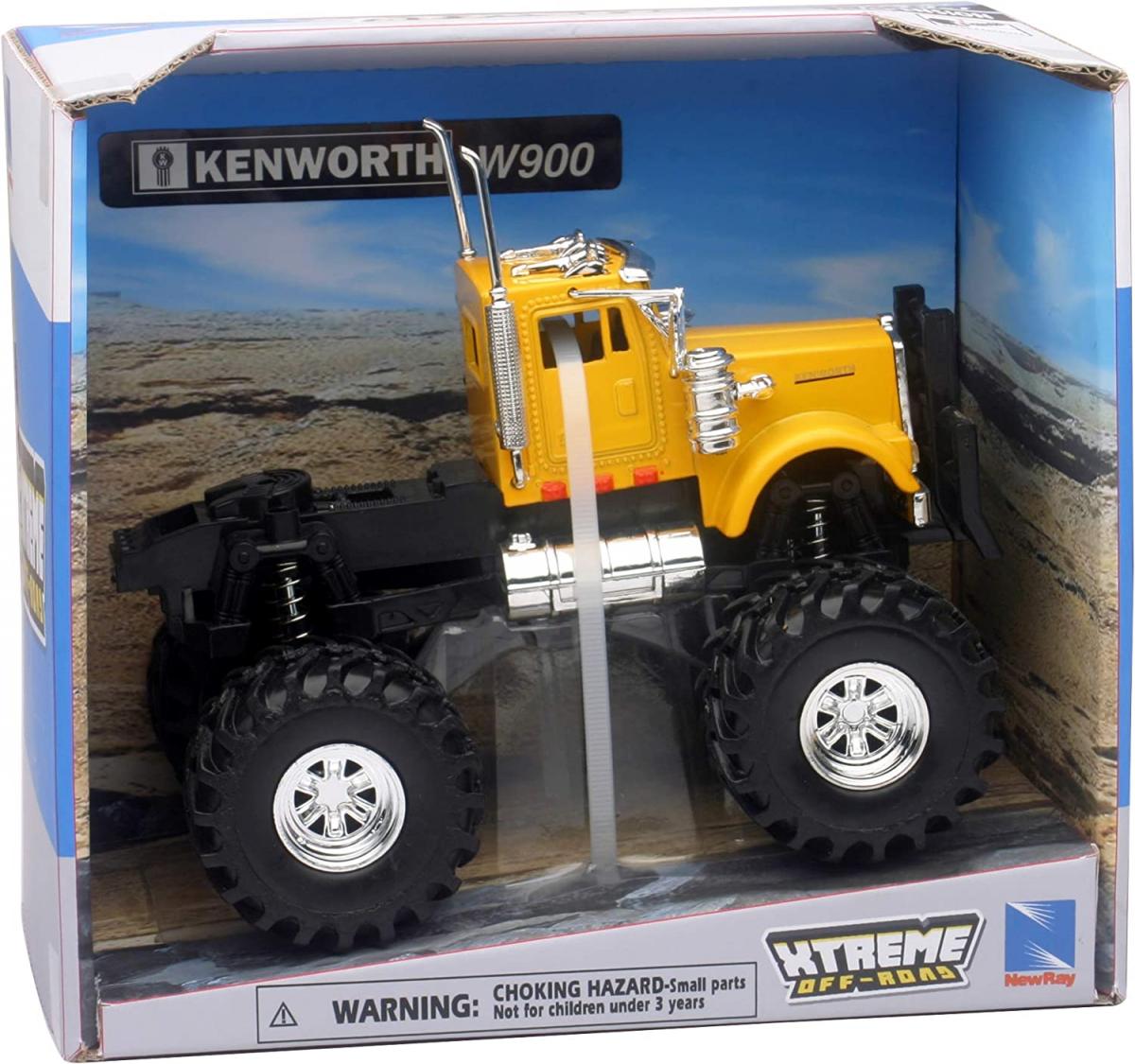 MODEL DIE CAST KENWORTH W900 TRUCK, YELLOW AND BLACK, SCALE 1:43, NEWRAY 54566