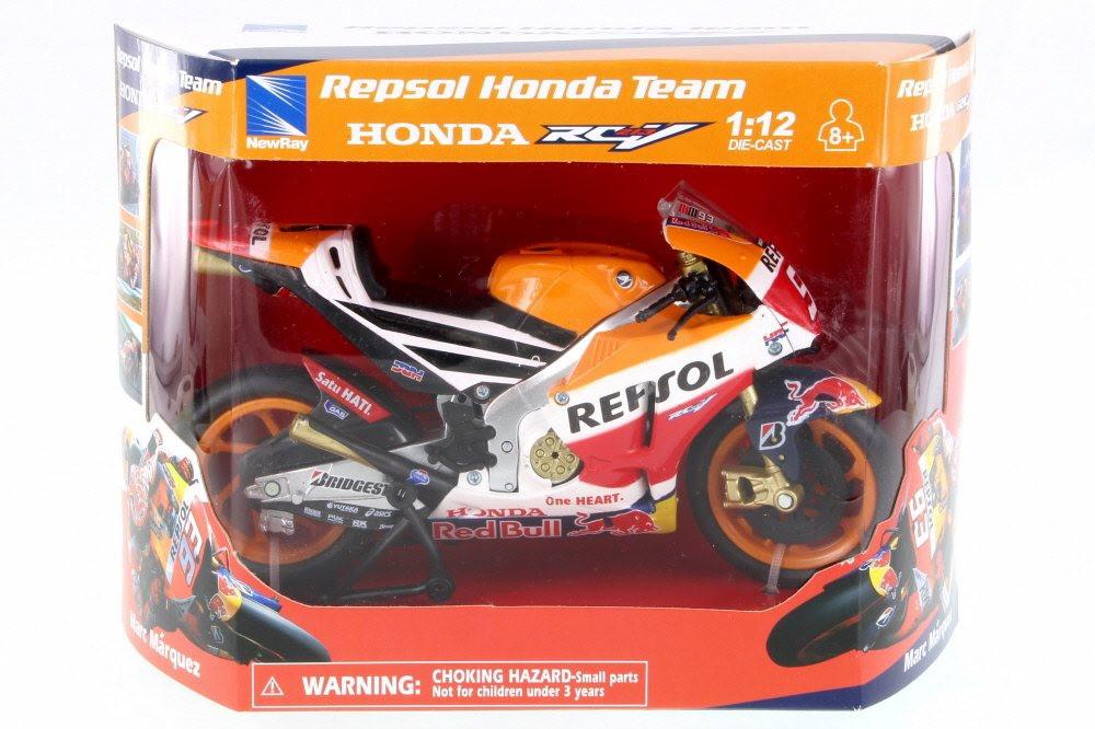 MODEL DIE CAST REPSOL HONDA TEAM, RC213V MARC MARQUEZ #93, SCALE 1:12, NEWRAY 57753
