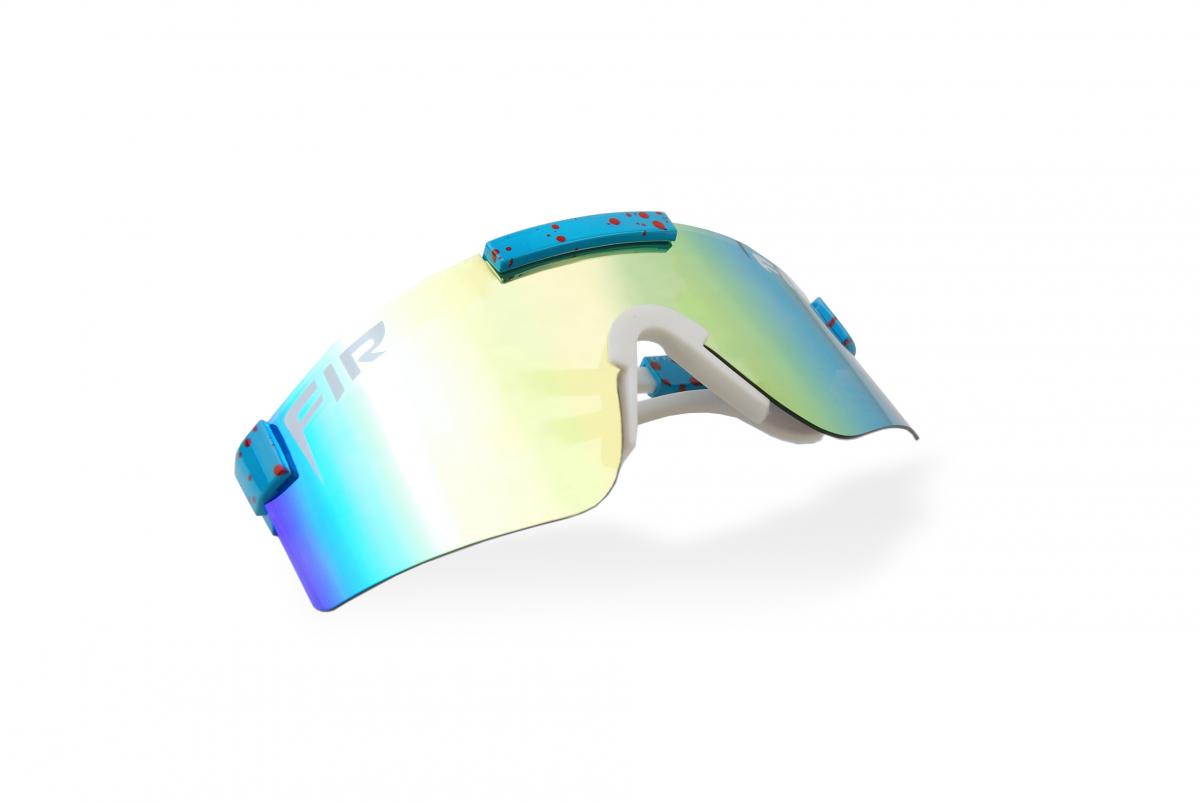 WRAP AROUND FIR SUNGLASSES, UV400 POLARISED LENSES / BLUE & PINK