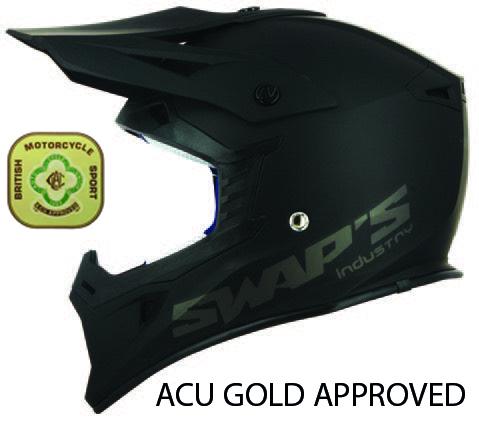 MX HELMET XL 62 MATT BLACK, SWAP'S S818 FULL FACE CSW1F1005, !! ACU GOLD APPROVED !!