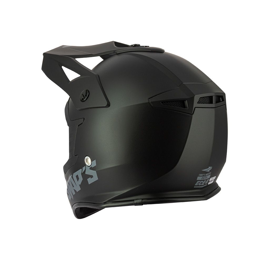 MOTOCROSS HELMET SWAPS S818 - MATT BLACK - SIZE M 57cm - 58cm
