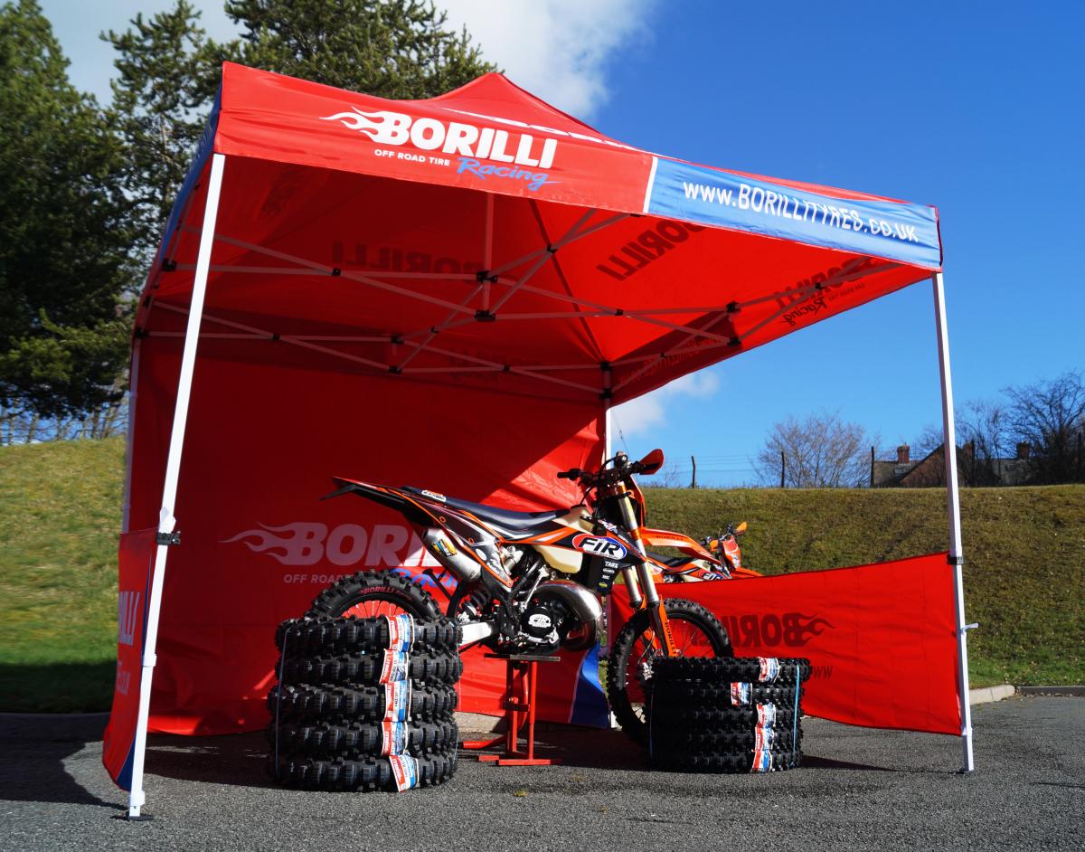 GAZEBO / CANOPY TENT 3x3m, BORILLI SUPPORT POP UP TENT, WITH BACK & HALF SIDES