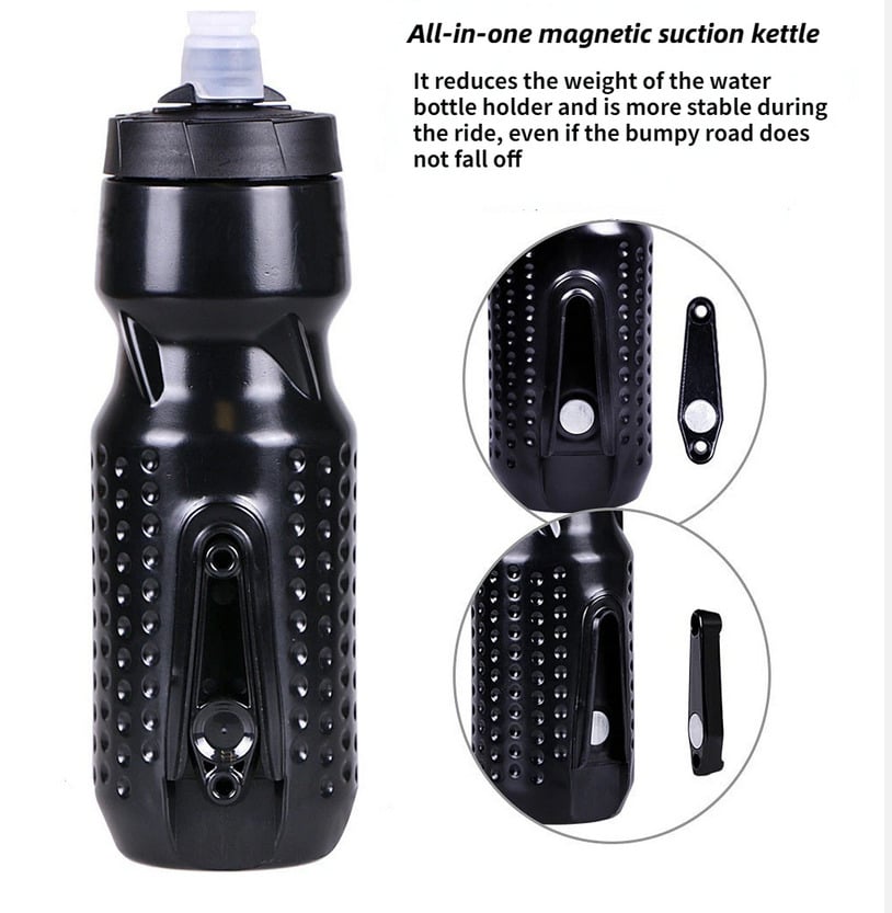 Magnetic Cycling Water Bottle Holder Cage 710ml - Grey - Fidlock Style Connection