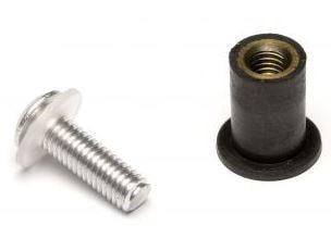 Pack of 8, M5 x 16mm LONG Motorcycle Wind Screen Shield Bolts Washers & Well Nuts Kit.