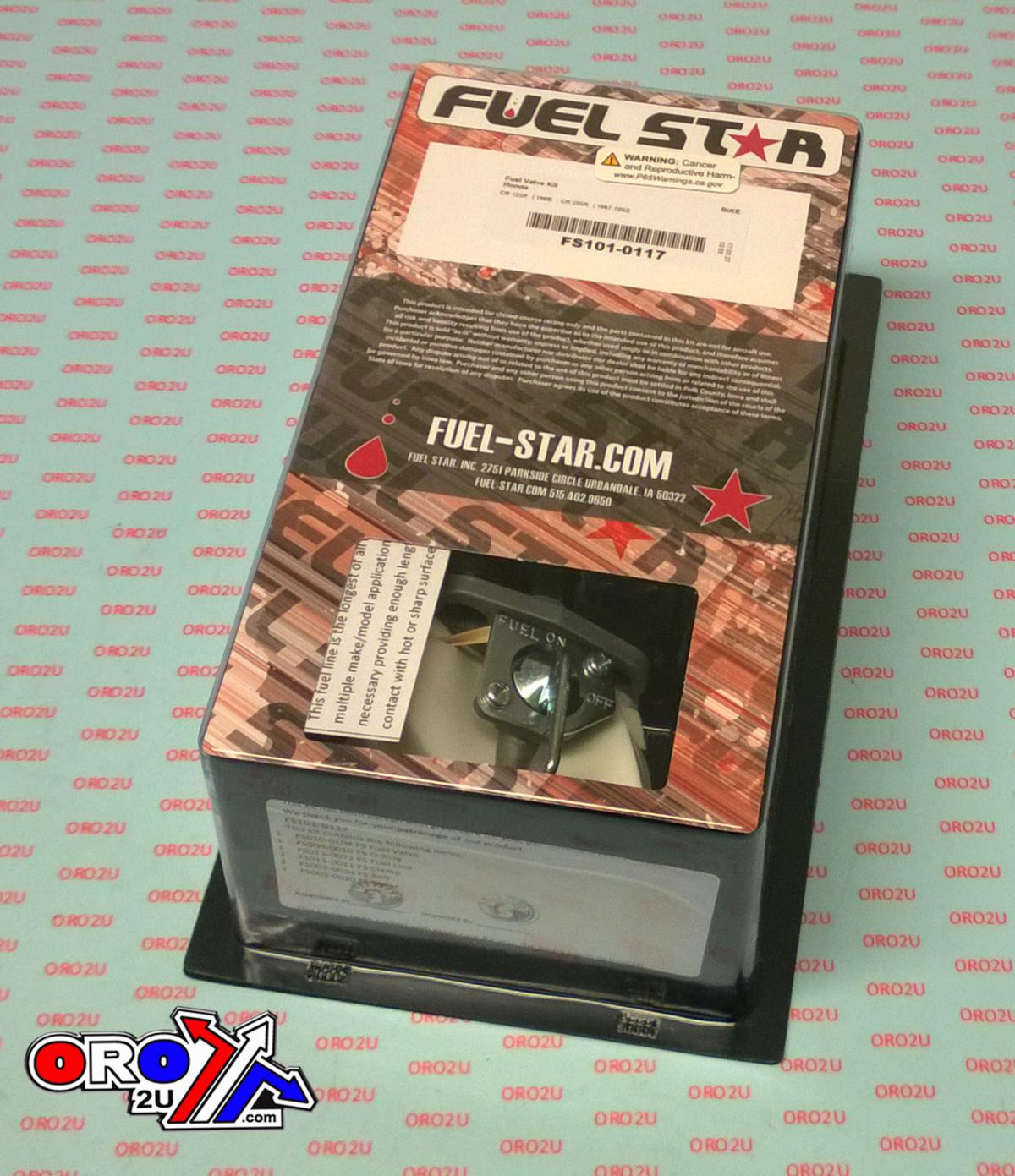 FUEL VALVE KIT CR125R CR250R, Fuel Star FS101-0117 HONDA DIRT, TAPE / PETCOCK / CLIPS / PIPES / BOLTS
