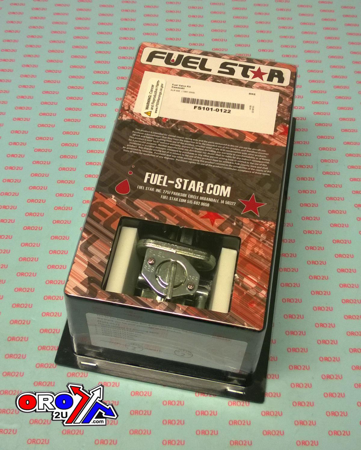 FUEL VALVE KIT KL650A KLR 87-05, Fuel Star FS101-0122 KAWASAKI DIRT, TAPE / PETCOCK / CLIPS / PIPES / BOLTS