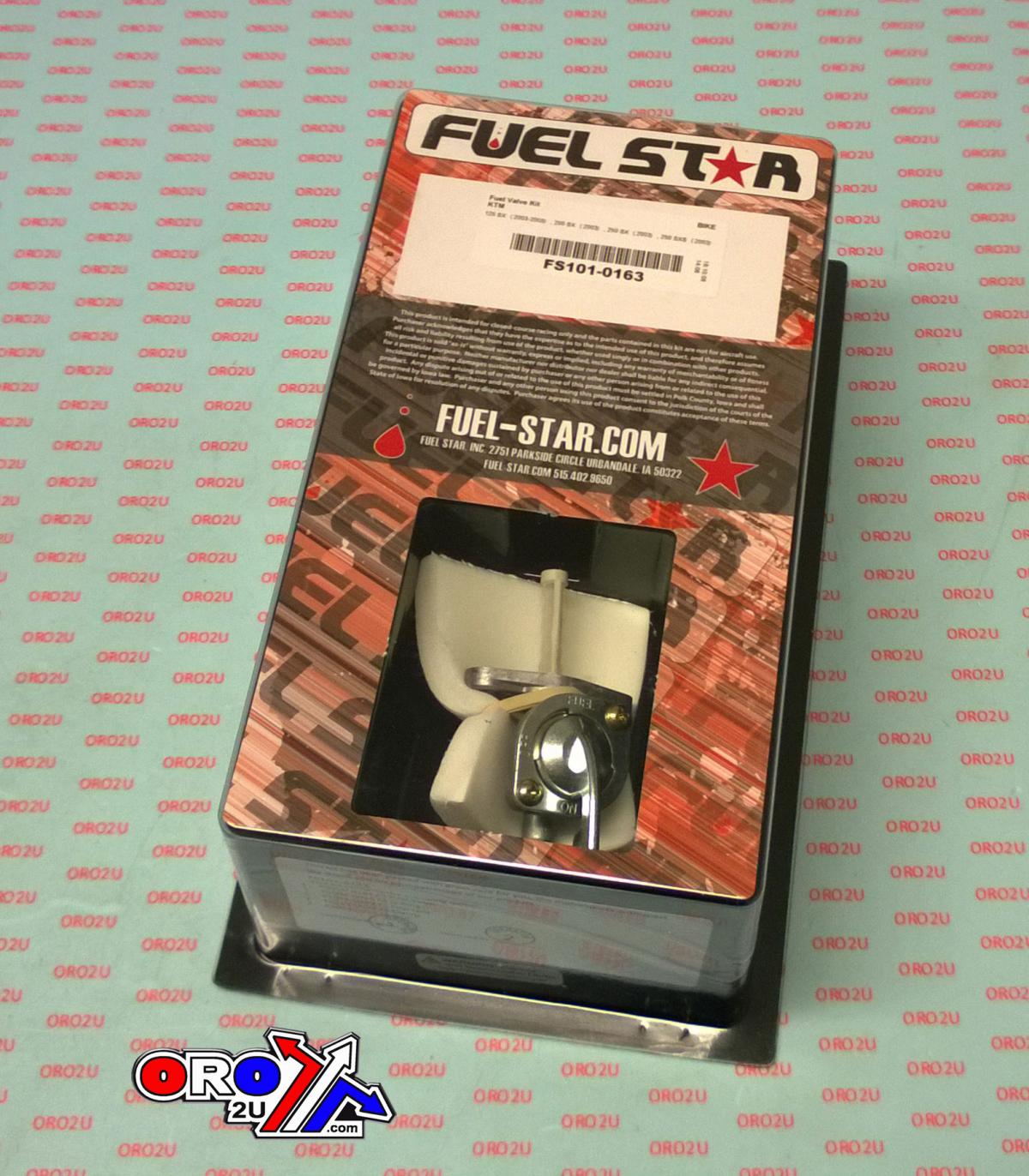 FUEL VALVE KIT KTM 125/200/250SX, Fuel Star FS101-0163 DIRT, TAPE / PETCOCK / CLIPS / PIPES / BOLTS