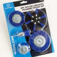 NYLON ABRASIVE FILAMENT BRUSH SET 5 PIECES 6mm SHANK - TOOLZONE KDPAB160