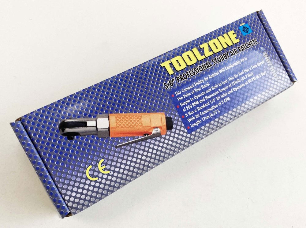 AIR RATCHET STUBBY 3/8 DRIVE ORANGE - TOOLZONE KDPAT002