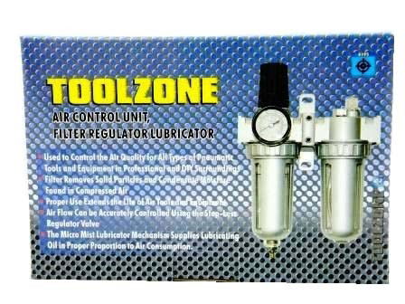 FILTER REGULATOR LUBRICATOR UNIT 1/4 AIR INLET MAX PRESSURE 140psi - TOOLZONE KDPAT059