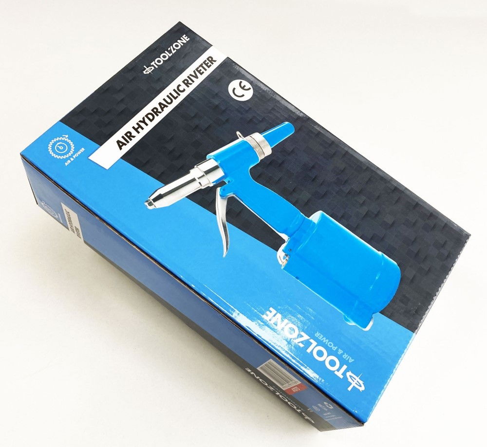 AIR HYDRAULIC RIVETER 3/16 CE APPROVED NOZZLE SIZES 2.4/3.2/4.0/4.8mm AIR INLET 1/4 bsp - TOOLZONE KDPAT075