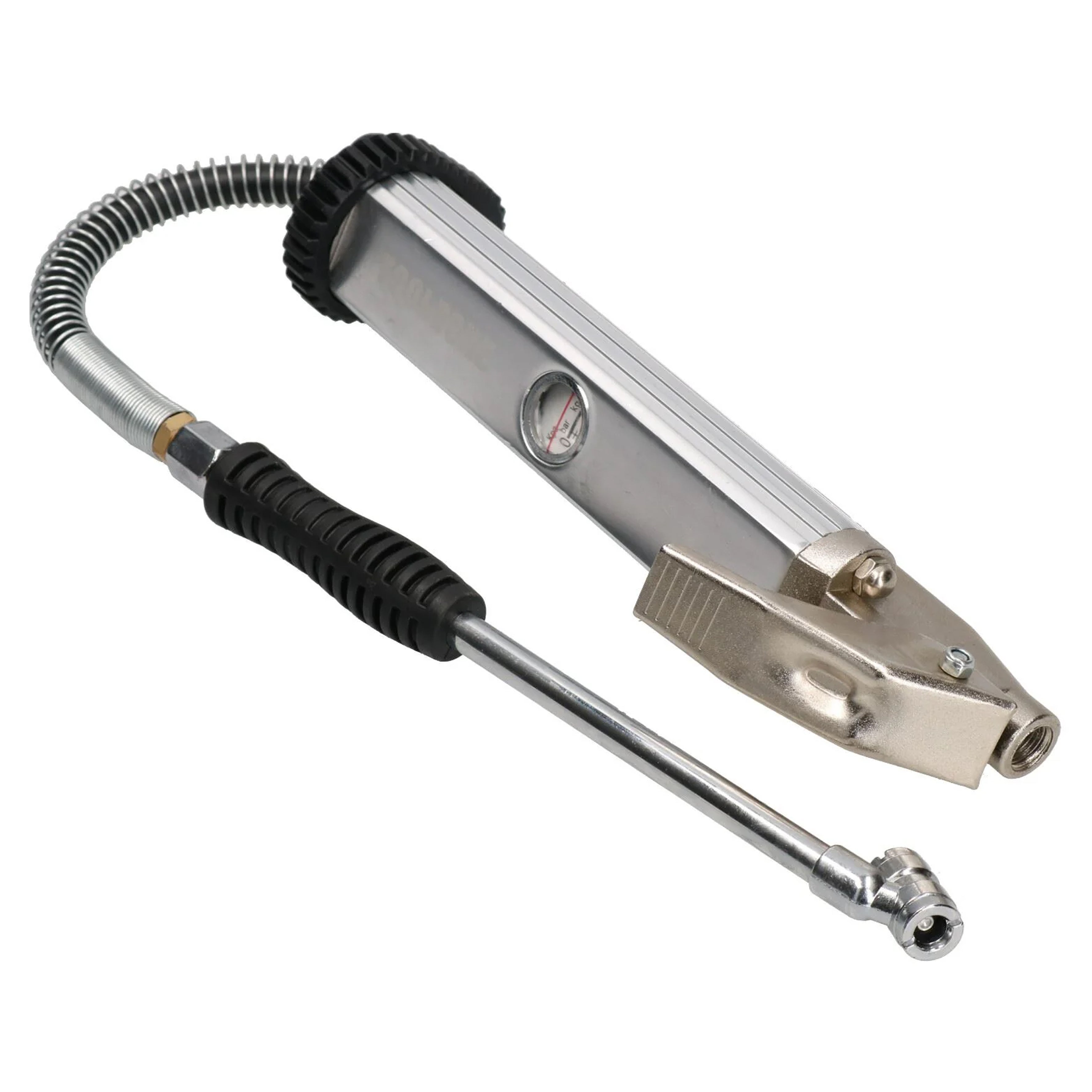 TYRE INFLATOR FORECOURT 0-160 psi ALUMINIUM BODY WITH GAUGE - TOOLZONE KDPAT103