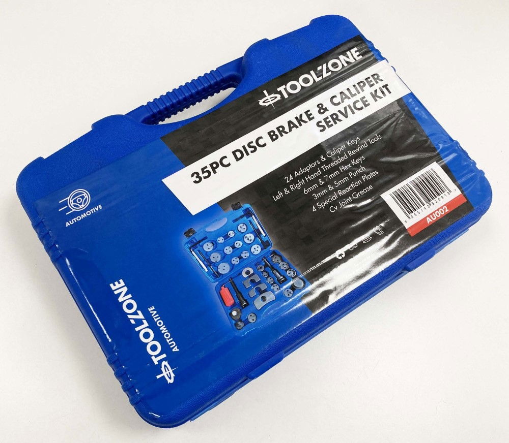 DISC BRAKE AND CALIPER SERVICE KIT 35pc INCLUDES 24 ADAPTORS - TOOLZONE KDPAU002