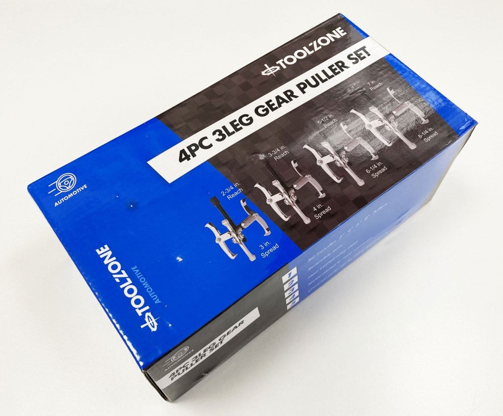 GEAR PULLER SET 4pc 3 LEG 3/4/6/8 REVERSIBLE JAWS - TOOLZONE KDPAU013
