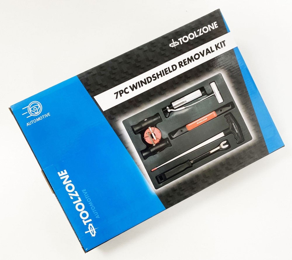 WINDSHIELD REMOVAL KIT 7pc WITH CUTTING WIRE AND TOOLS - TOOLZONE KDPAU016