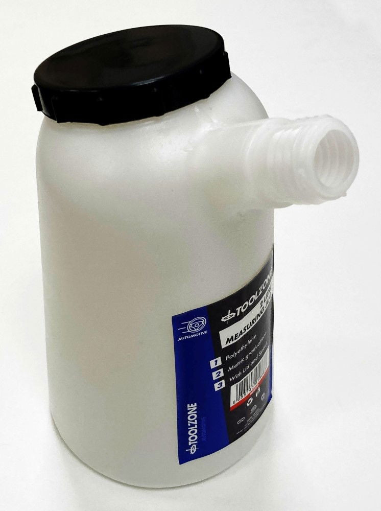 MEASURING JUG 2 litre WITH LID AND FLEXIBLE SPOUT POLYETHYLENE - TOOLZONE KDPAU019