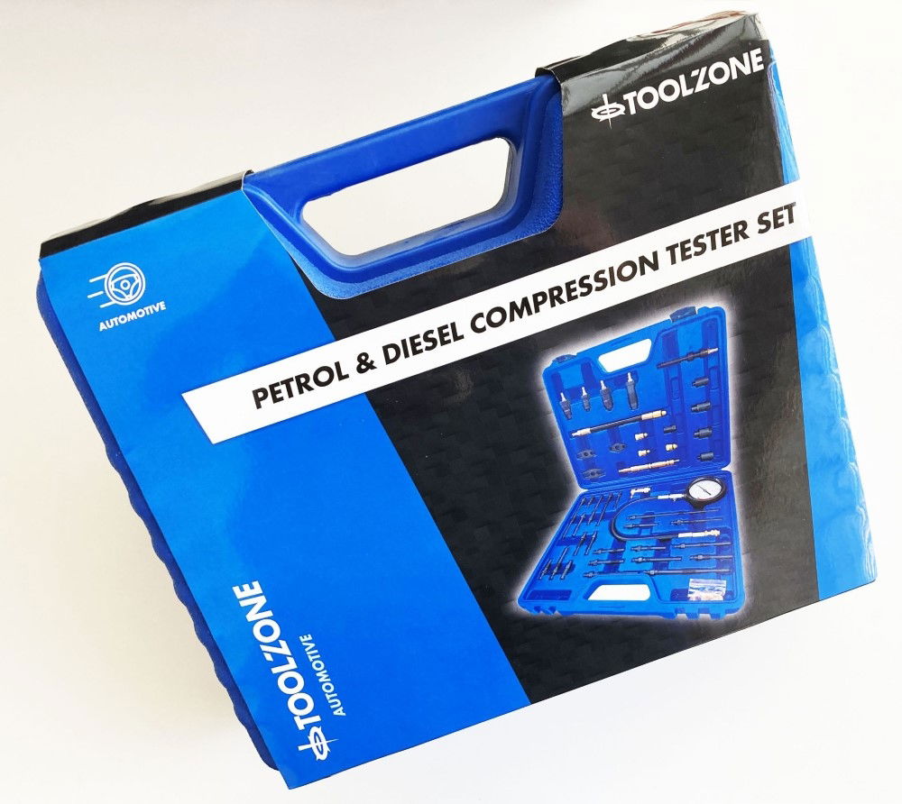 MASTER COMPRESSION TEST KIT FOR PETROL AND DIESEL ENGINES 64mm GAUGE - TOOLZONE KDPAU036