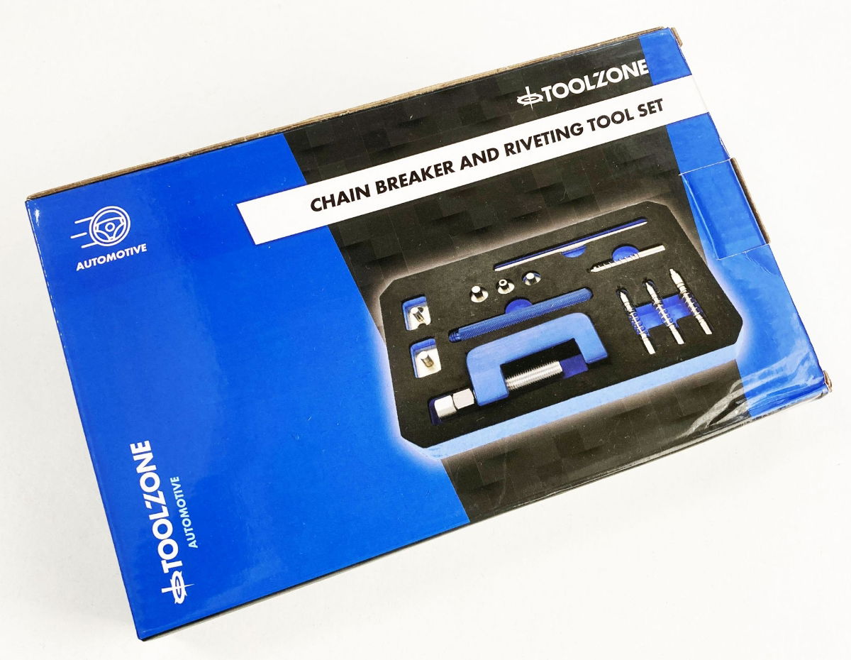 CHAIN BREAKER AND RIVETING TOOL FOR MOTORCYCLE DRIVE CHAINS 3-5mm - TOOLZONE KDPAU052