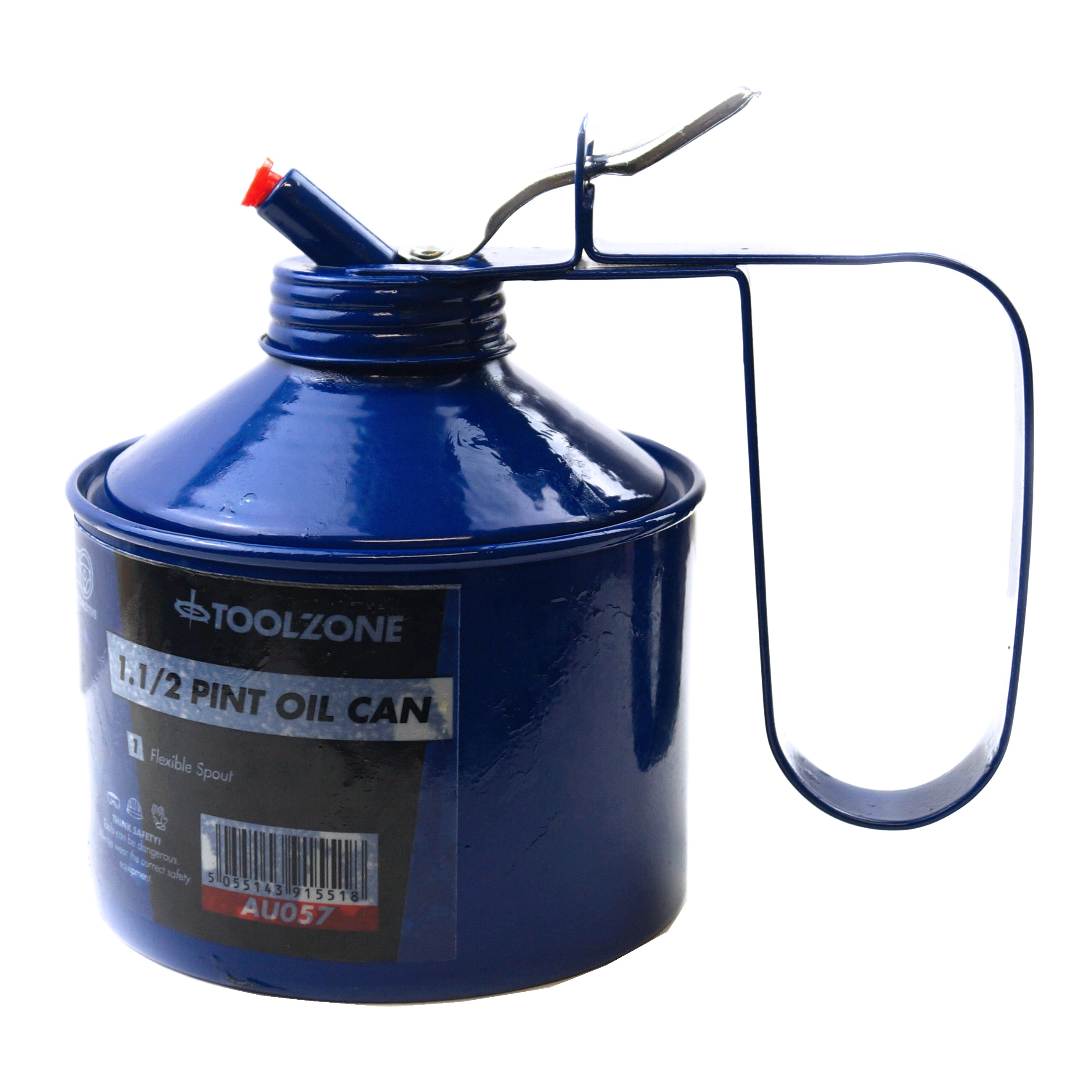 OIL CAN 1 1/2 PINT METAL WITH 105mm FLEXIBLE SPOUT - TOOLZONE KDPAU057