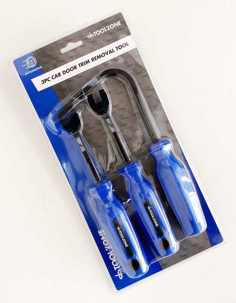 CAR DOOR TRIM REMOVER SET 3pc HEAVY DUTY STEEL - TOOLZONE KDPAU080
