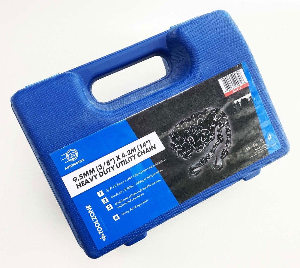 TOWING CHAIN 14ft x 3/8 WITH HOOKS - TOOLZONE KDPAU114