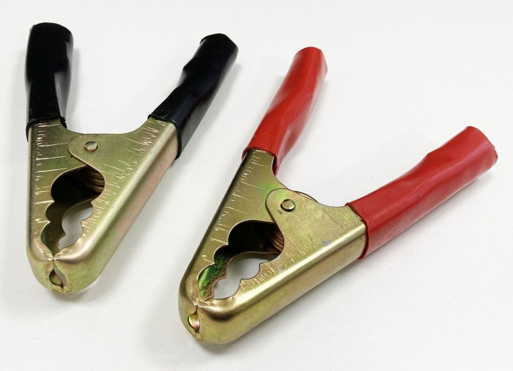 JUMP LEAD CLIPS 2pc FITS WIRES UP TO 14mm LENGTH 180mm - TOOLZONE KDPAU131