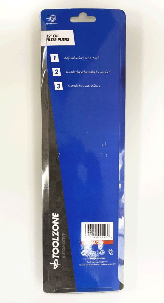 OIL FILTER PLIERS 12 adjustable 60-115mm - TOOLZONE KDPAU204