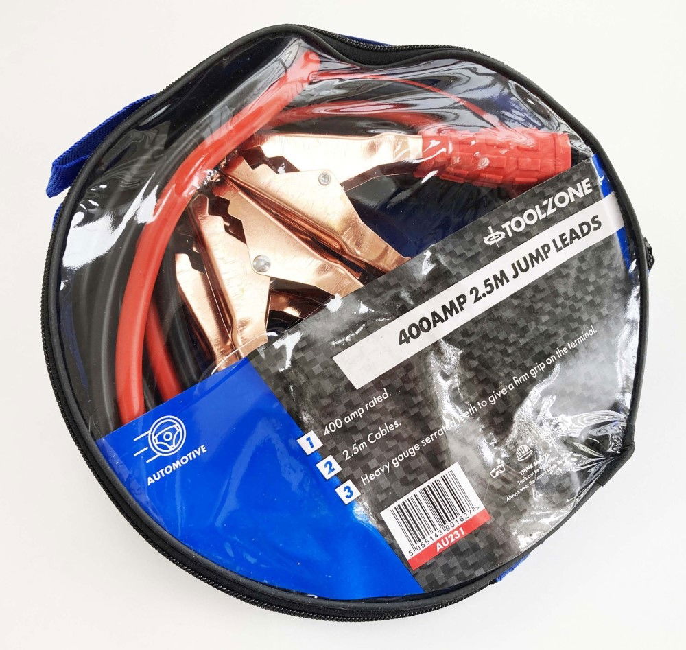 JUMP LEADS 400amp 2.5m IN CASE - TOOLZONE KDPAU231