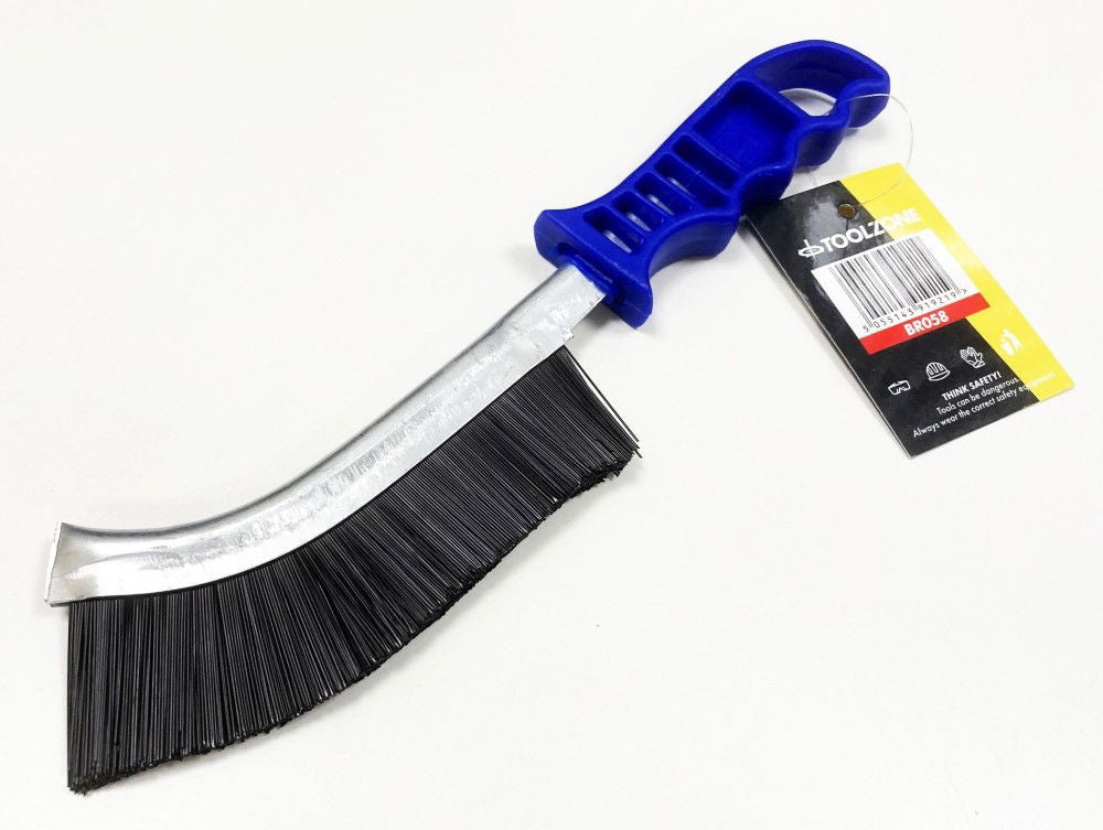 CURVED BRUSH HARD PVC BRISTLE PLASTIC HANDLE - TOOLZONE KDPBR058