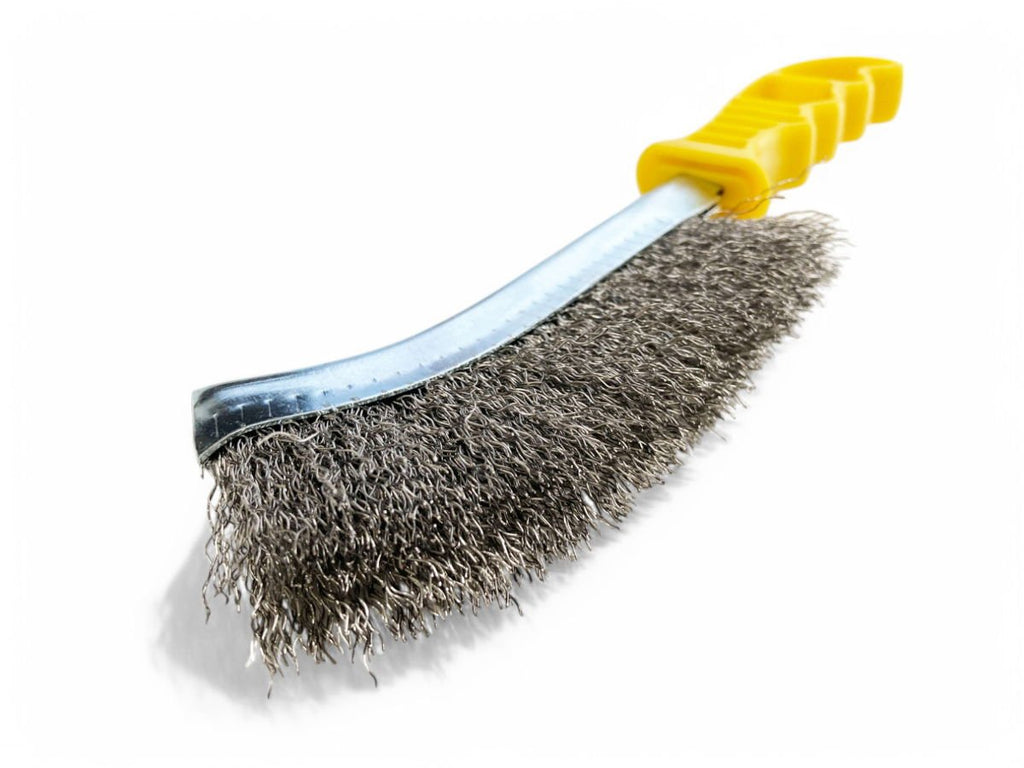 CURVED BRUSH STAINLESS STEEL BRISTLE PLASTIC HANDLE - TOOLZONE KDPBR059