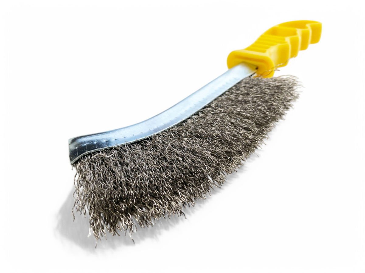 CURVED BRUSH STAINLESS STEEL BRISTLE PLASTIC HANDLE - TOOLZONE KDPBR059
