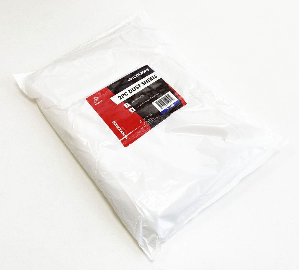 DUST SHEET POLY 2PC 3.6 x 2.7m - TOOLZONE KDPDC067
