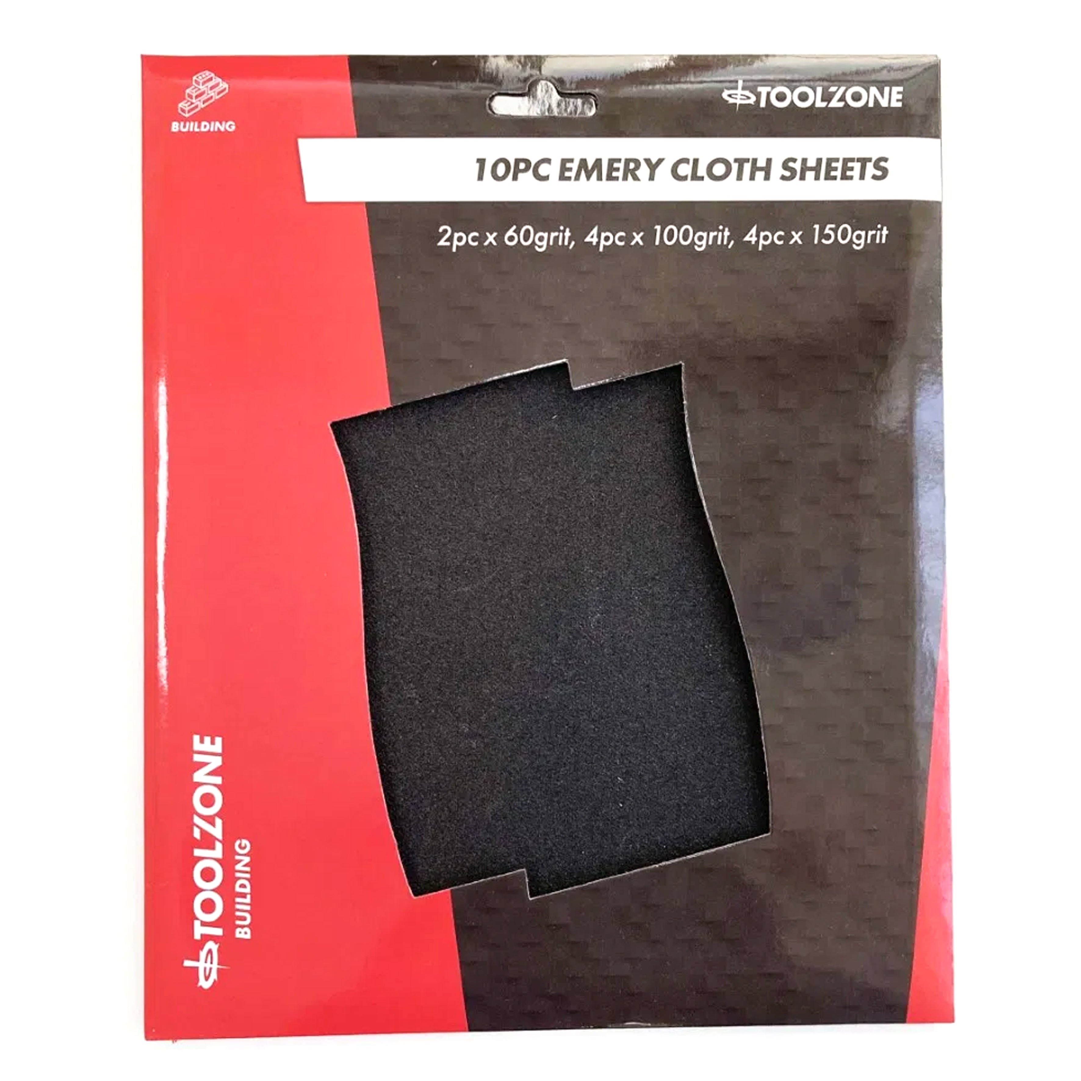 EMERY CLOTH SHEETS 10PC 230 x 280mm ASSORTED GRITS - TOOLZONE KDPDC127