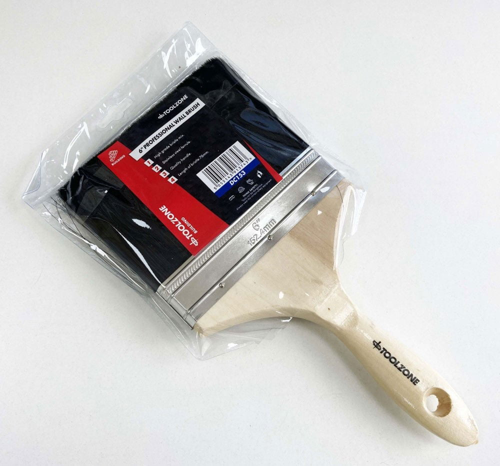 WALL BRUSH 6 PROFESSIONAL DOUBLE BOILED FINE BRISTLES - TOOLZONE KDPDC153