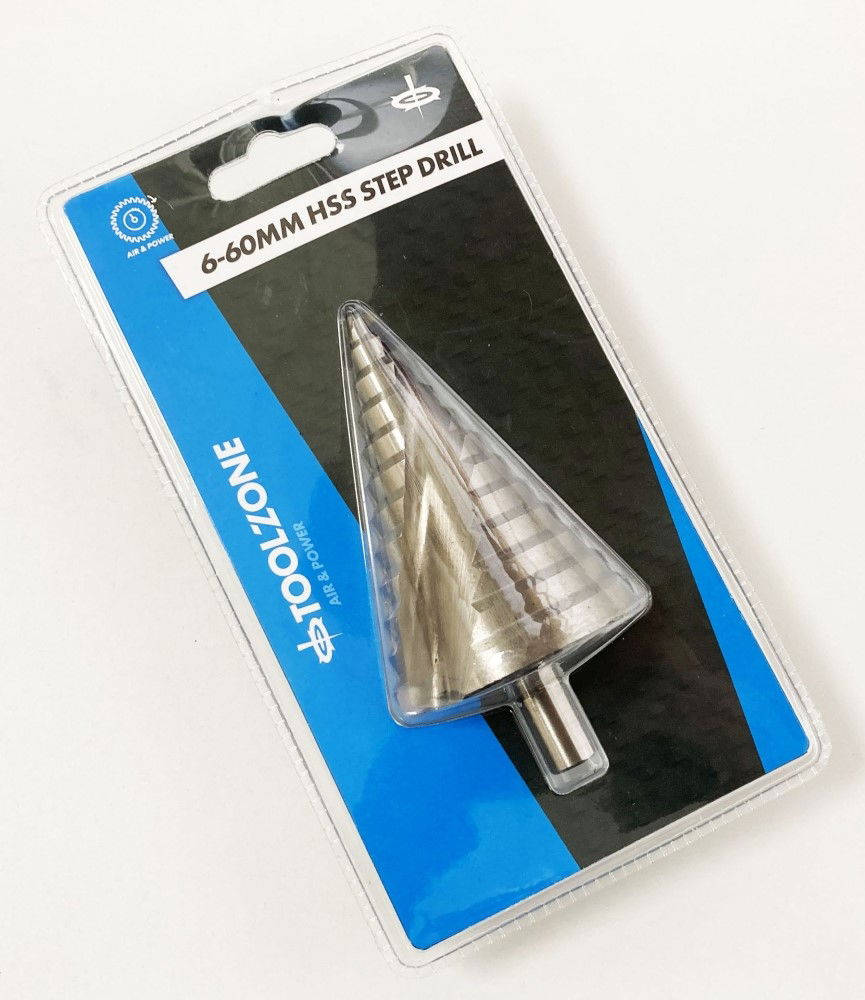 STEP DRILL HSS 6-60mm 12 STEPS 1/2 SHANK - TOOLZONE KDPDR036