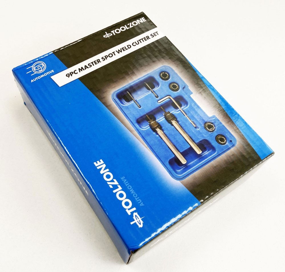 SPOT WELD CUTTER SET 9PC MASTER INTERCHANGEABLE HEADS - TOOLZONE KDPDR038